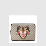Angry cat print GG Supreme laptop case