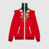 Embroidered technical jersey jacket