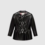Plongè leather peplum jacket