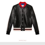 Bomberjacke aus Leder mit Applikation