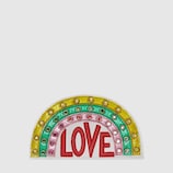 Embroidered rainbow leather patch