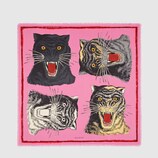 Tiger face print silk scarf