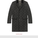 Bees embroidered wool coat