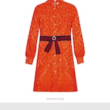 Cluny lace dress with Web waistband