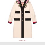 Embroidered wool coat