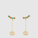Boucles d'oreilles double G avec pierres multicolores