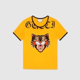 Cotton t-shirt with Angry Cat appliqué