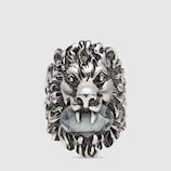 Lion head ring with crystal