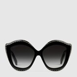 Cat eye acetate sunglasses with crystals