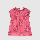 Baby floral print silk dress