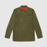 Parka enduite à imprimé Gucci