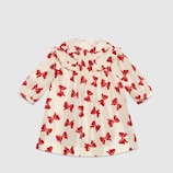 Baby Kleid aus beflocktem Taft mit Schleifen-Motiv