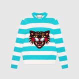 Wool sweater with angry cat and heart
