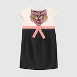 Kinder Kleid aus Cady mit Pailletten-Stickerei