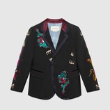 Children's twill jacket with dragon embroidery