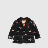 Baby velvet jacket with embroidery details