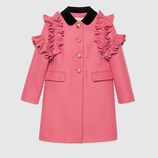 Cappotto in lana con ruche
