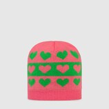 Baby hearts striped wool hat