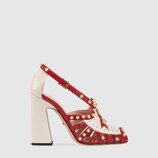 Studded leather pump