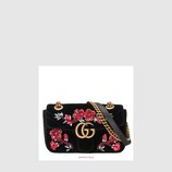 GG Marmont embroidered velvet mini bag