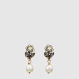 Daisy earrings with crystals and pearls