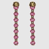 Lion head earring with crystals