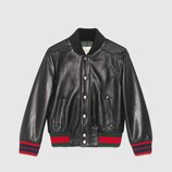Children's leather bomber with Web
