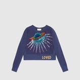 Cropped embroidered sweatshirt