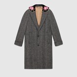 Herringbone coat with embroidery