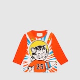 Baby cotton shirt with space cat print