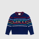〔チルドレンズ〕Gucci インターシャ付き ウールカシミア セーター