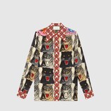 Tiger Face print silk shirt