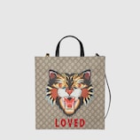 Angry Cat print GG Supreme tote