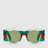 Round-frame acetate sunglasses