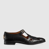 Leather brogue shoe with cut-out detail
