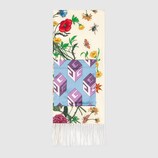 Flora snake print silk scarf with pocket