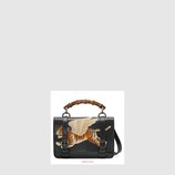 Leather belt bag with tiger