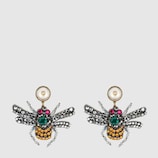 Crystal embroidered bee earrings