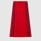 Pleated technical jersey skirt