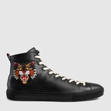 Leather high-top with appliqués