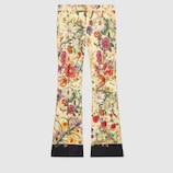 Pantalone anni '70 in lino con stampa Flora Snake