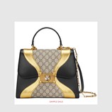 Iside GG Supreme and leather top handle bag