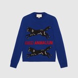Embroidered wool knit sweater