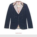 Wool mohair jacket with unfinished stitching