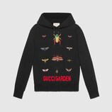 Cotton sweatshirt with insects embroidery