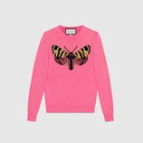 Embroidered cashmere knit top