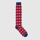 Cotton socks with geometric animals motif