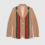 Heritage Jacke aus Wollkrepp mit Webstreifen-Band