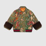 Flora Snake Vintage denim bomber with mink