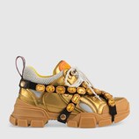Flashtrek leather sneaker with crystals